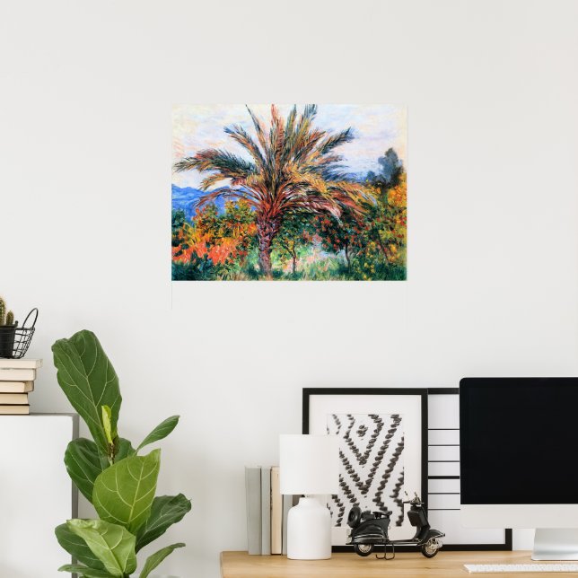 Monet - Palm Tree at Bordighera, Poster (Home Office)