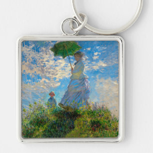 Monet Parasol Woman Painting Artwork Key Ring