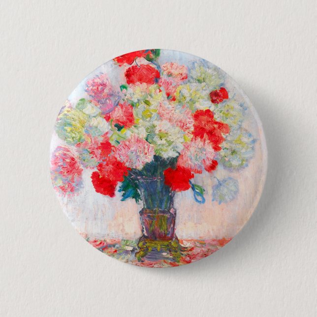 Monet Peonies 6 Cm Round Badge (Front)