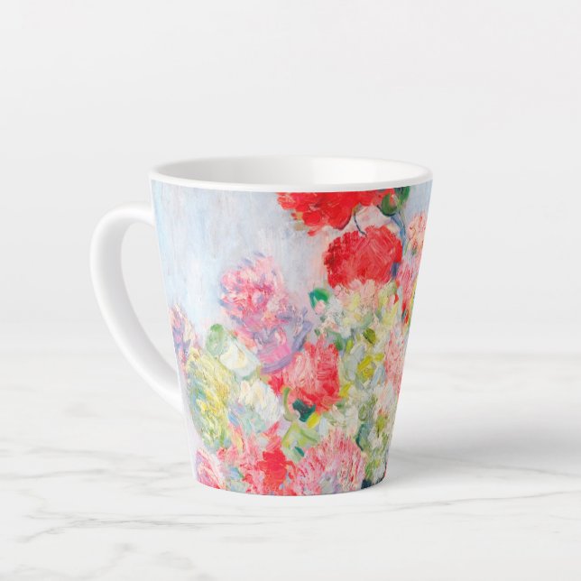 Monet Peonies Latte Mug (Left Angle)