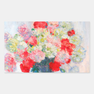 Monet Peonies Rectangular Sticker