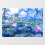 Monet Pink Water Lilies<br><div class="desc">A Monet pink water lilies window cling featuring beautiful pink water lilies floating in a calm blue pond with lily pads. A great Monet gift for fans of impressionism and French art. Serene nature impressionism with lovely flowers and scenic pond landscape.</div>