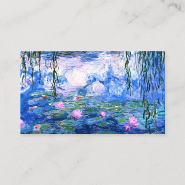 Monet Pink Water Lilies  Business Card (Front)