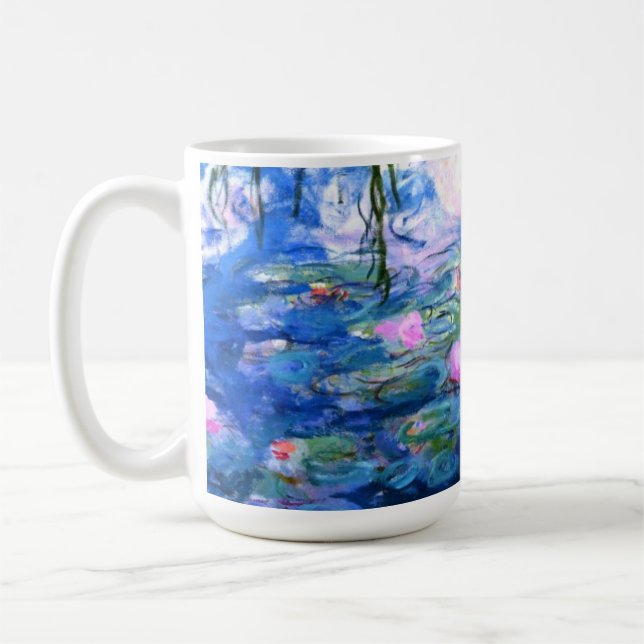 Monet Pink Water Lilies  Coffee Mug (Left)