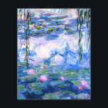 Monet Pink Water Lilies  Flyer<br><div class="desc">A Monet pink water lilies flyer featuring beautiful pink water lilies floating in a calm blue pond with lily pads. A great Monet gift for fans of impressionism and French art. Serene nature impressionism with lovely flowers and scenic pond landscape.</div>