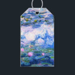 Monet Pink Water Lilies  Gift Tags<br><div class="desc">A Monet pink water lilies gift tag featuring beautiful pink water lilies floating in a calm blue pond with lily pads. A great Monet gift for fans of impressionism and French art. Serene nature impressionism with lovely flowers and scenic pond landscape.</div>