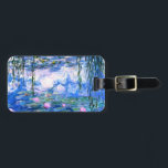 Monet Pink Water Lilies  Luggage Tag<br><div class="desc">A Monet pink water lilies luggage tag featuring beautiful pink water lilies floating in a calm blue pond with lily pads. A great Monet gift for fans of impressionism and French art. Serene nature impressionism with lovely flowers and scenic pond landscape.</div>