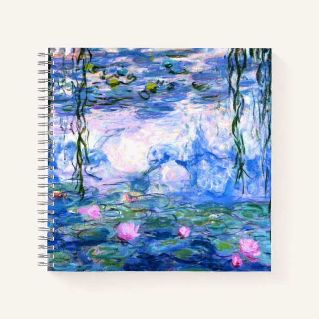 Monet Pink Water Lilies  Notebook (Front)