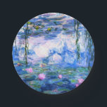 Monet Pink Water Lilies  Paper Plate<br><div class="desc">Monet pink water lilies 7 inch paper plates featuring beautiful pink water lilies floating in a calm blue pond with lily pads. A great Monet gift for fans of impressionism and French art. Serene nature impressionism with lovely flowers and scenic pond landscape.</div>
