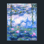 Monet Pink Water Lilies Paper Sheet<br><div class="desc">A Monet pink water lilies 4.5"x5.6" paper sheet featuring beautiful pink water lilies floating in a calm blue pond with lily pads. A great Monet gift for fans of impressionism and French art. Serene nature impressionism with lovely flowers and scenic pond landscape.</div>