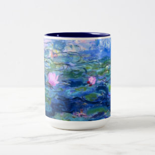 Monet Pink Water Lilies  Two-Tone Coffee Mug