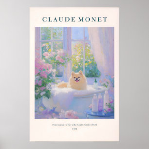 Monet Pomeranian Print Floral French Cottagecore