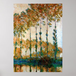 Monet - Poplars on Banks of River Epte in Autumn Poster