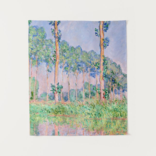 Monet - Poplars, Pink Effect Tapestry (Front)