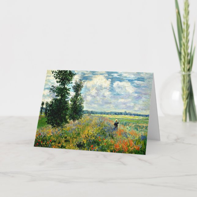Monet - Poppy Field, Argenteuil, Impressionism art Card (Front)