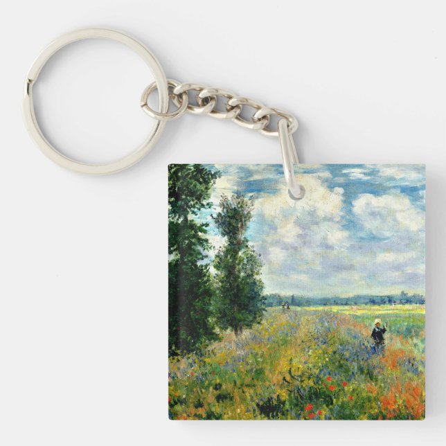 Monet - Poppy Field, Argenteuil Key Ring (Front)