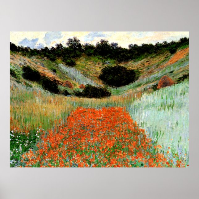 Monet - Poppy Field in a Hollow near Giverny Poster (Front)