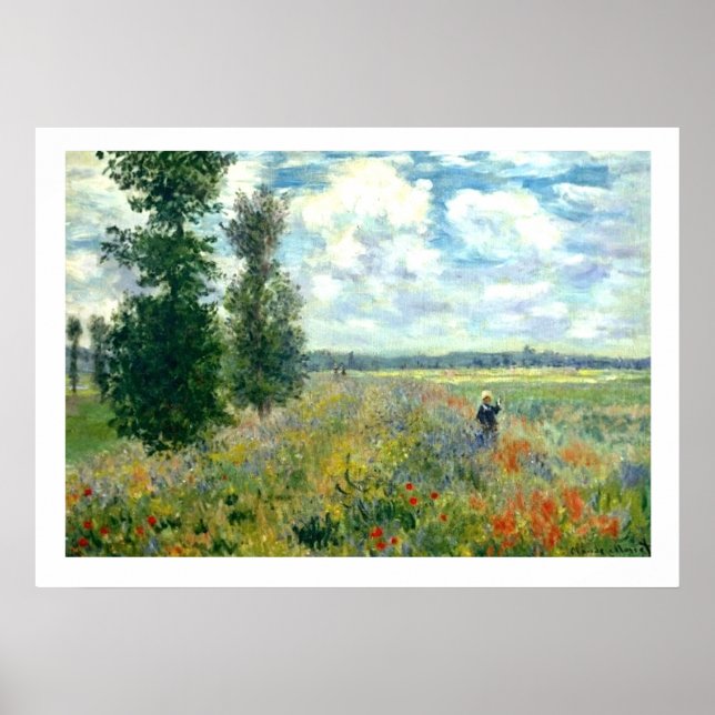 Monet Poppy Field Poster 28x20 (Front)