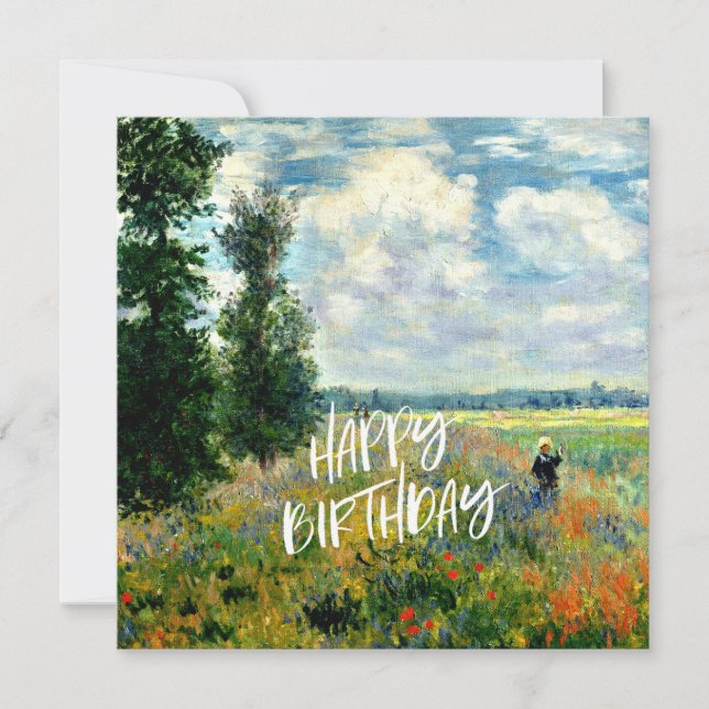 Monet - Poppy Fields, Argenteuil - Birthday wishes (Front)