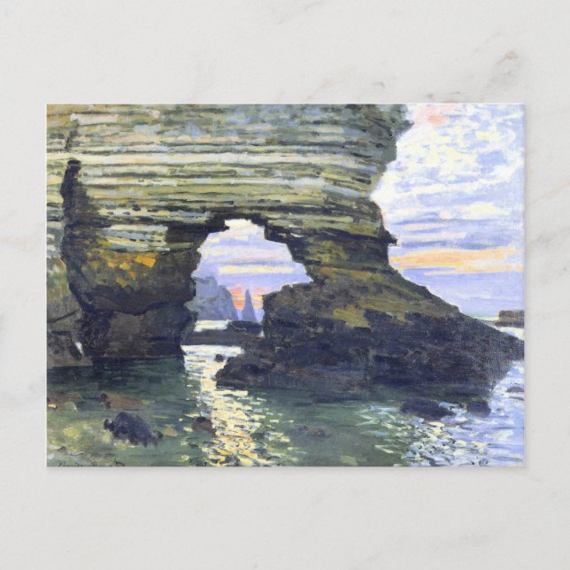 Monet - Port d'Amount Etretat, beautiful painting Postcard (Front)