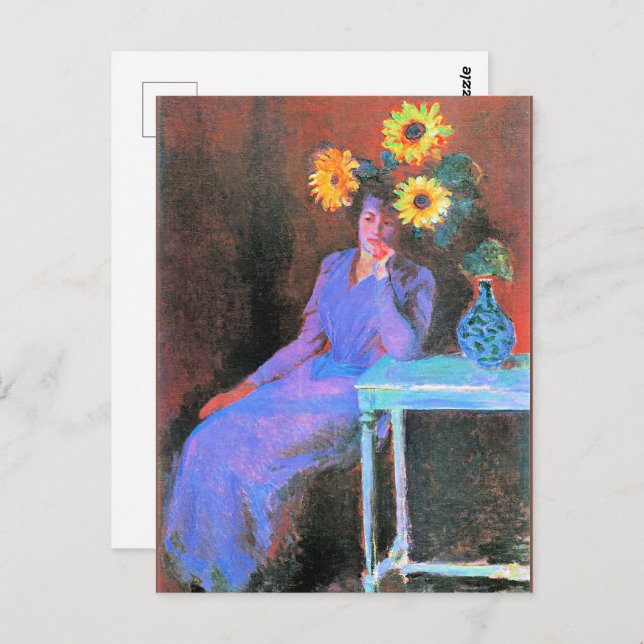 Monet - Portrait of Suzanne Hoschede Postcard (Front/Back)