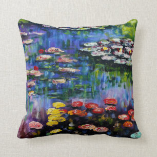 Monet Purple Water Lilies Pillow
