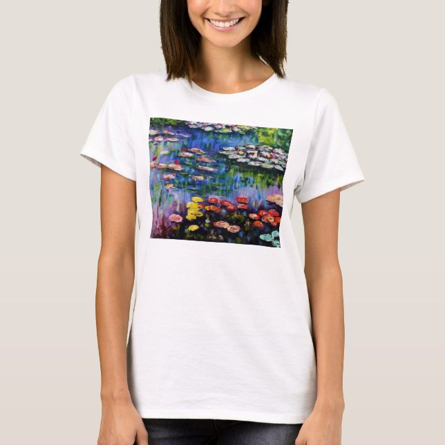Monet Purple Water Lilies T-shirt (Front)