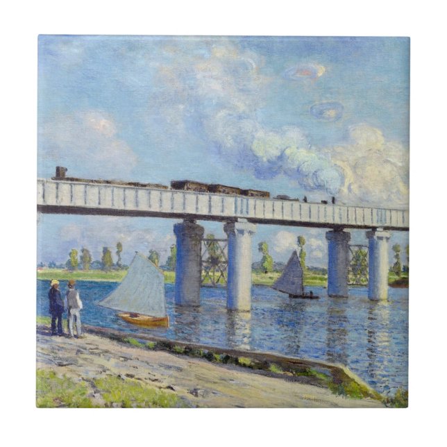 Monet: Railway Bridge at Argenteuil Tile (Front)