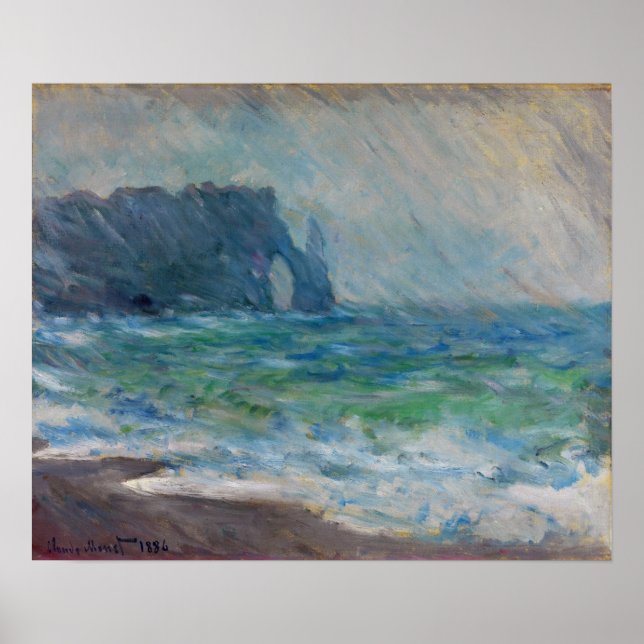 Monet - Rainfall Etretat Poster (Front)