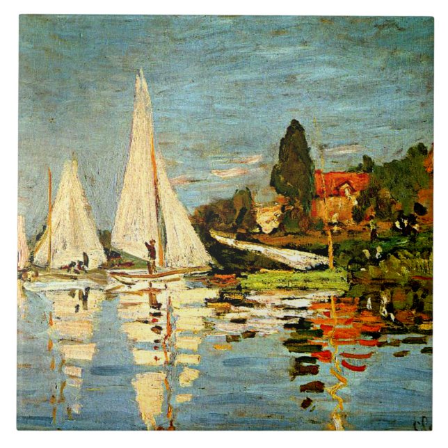 Monet - Regatta at Argenteuil, Tile (Front)