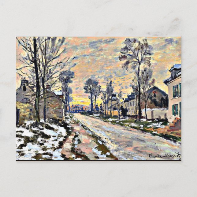 Monet - Road to Louveciennes, Impressionism Postcard (Front)