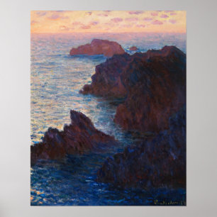 Monet - Rocks At Belle Ile Port Domois Poster