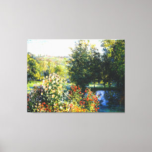 Monet - Roses in the Garden at Montgeron, fine art Canvas Print