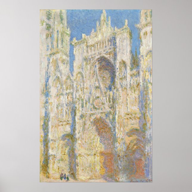 Monet - Rouen Cathedral West Facade Sunlight Poster (Front)