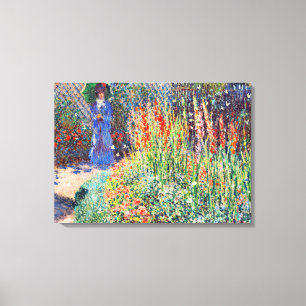 Monet - Rounded Flower Bed Canvas Print