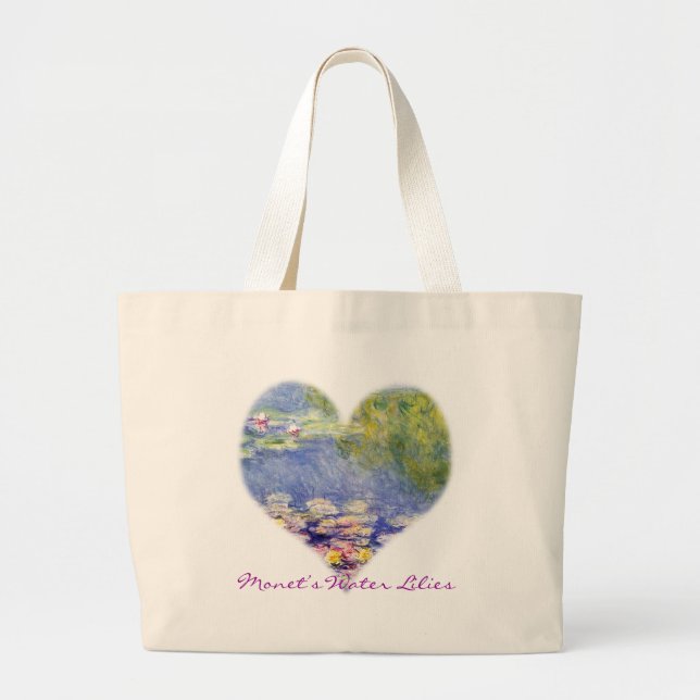 Monet’s Water Lilies Large Tote Bag (Front)