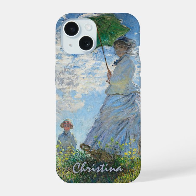 Monet’s Woman with a Parasol – Customisable iPhone 15 Case (Back)