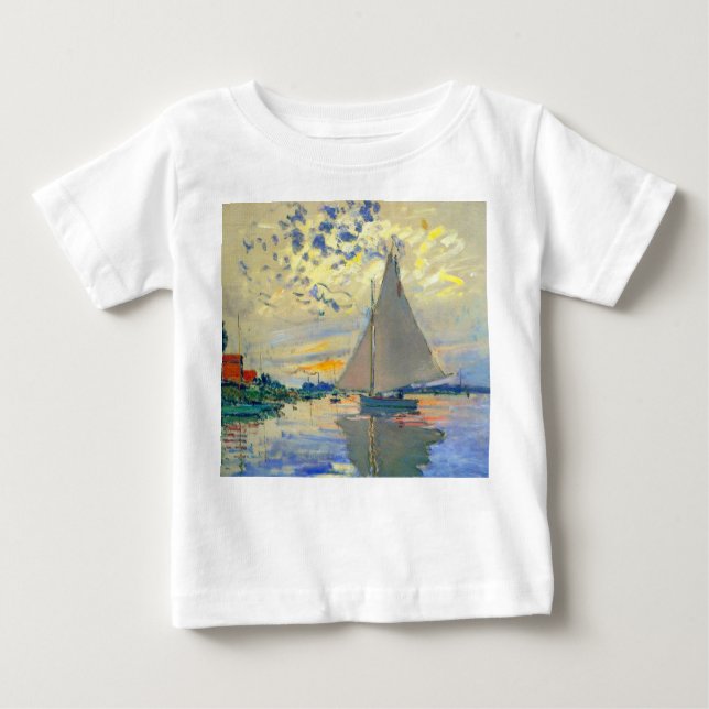 Monet Sailboat at Le Petit-Gennevilliers Baby T-Shirt (Front)