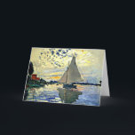 Monet - Sailboat at le Petit Gennevilliers Card<br><div class="desc">Claude Monet painting,  Sailboat at le Petit Gennevilliers</div>