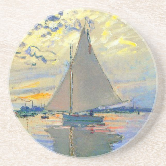 Monet Sailboat at Le Petit-Gennevilliers Coaster (Front)