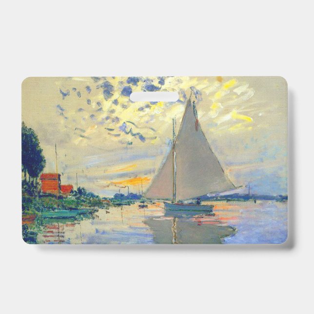 Monet Sailboat at Le Petit-Gennevilliers ID Badge (Front)