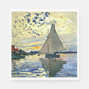 Monet - Sailboat at le Petit Gennevilliers, Napkin
