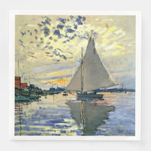 Monet - Sailboat at Le Petit-Gennevilliers Napkin
