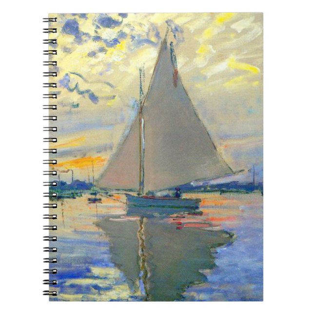 Monet Sailboat at Le Petit-Gennevilliers Notebook (Front)
