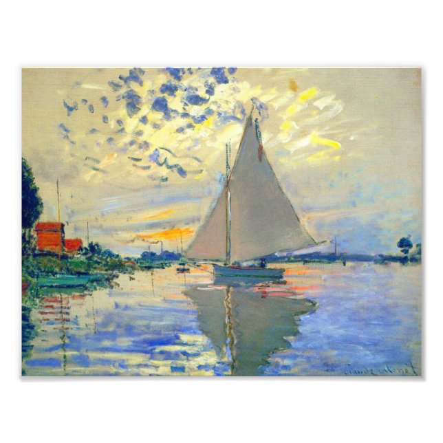 Monet Sailboat at Le Petit-Gennevilliers Photo Print (Front)