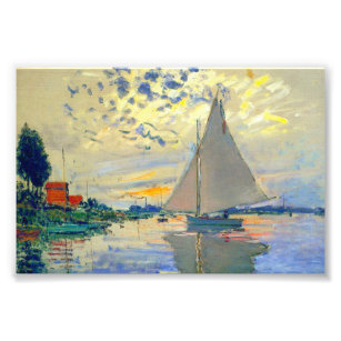 Monet Sailboat at Le Petit-Gennevilliers Photo Print