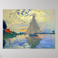 Monet Sailboat at Le Petit-Gennevilliers