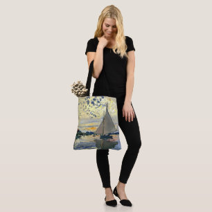 Monet - Sailboat at Le Petit-Gennevilliers, Tote Bag