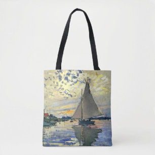 Monet - Sailboat at Le Petit-Gennevilliers, Tote Bag