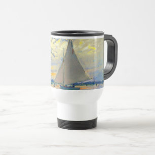 Monet Sailboat at Le Petit-Gennevilliers Travel Mug